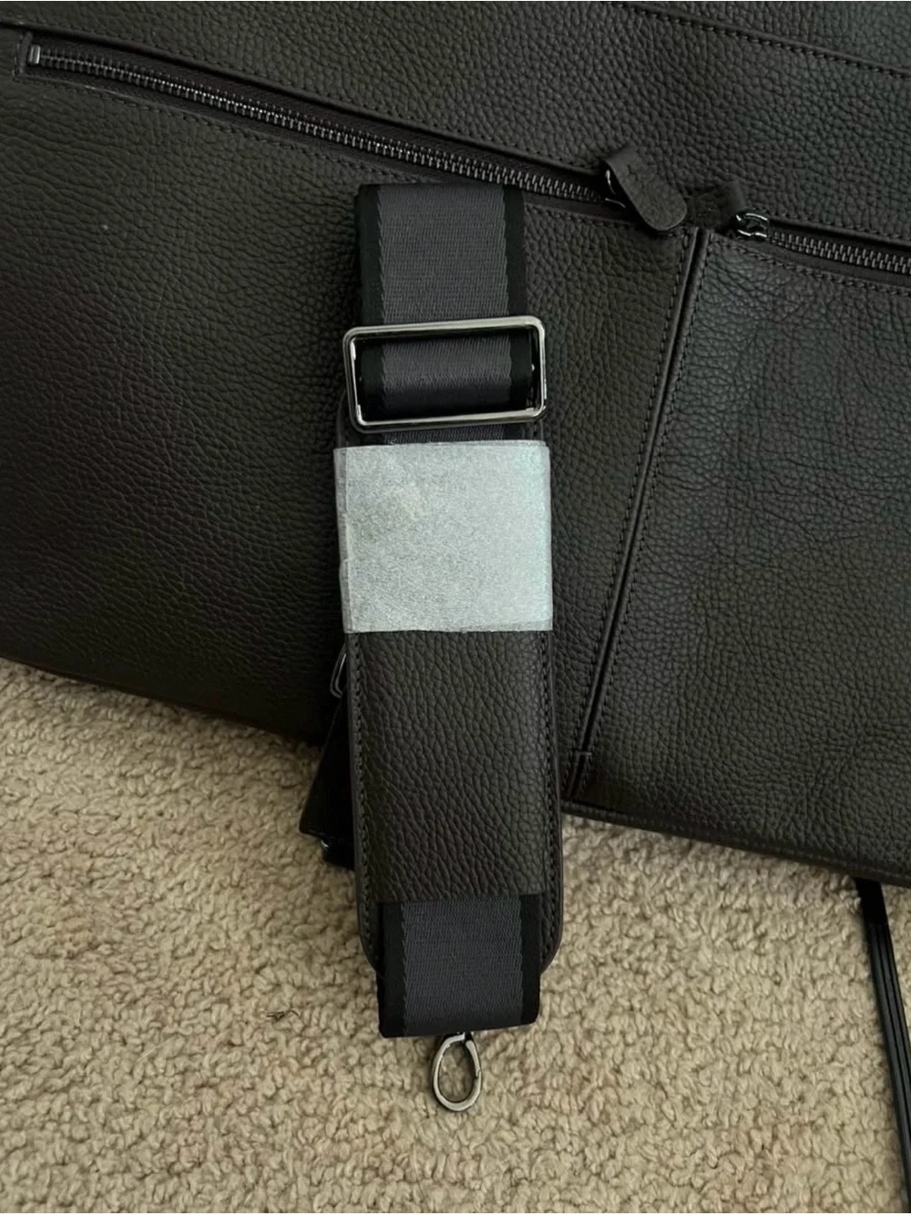 Mark & Graham Dark Brown Pebbled Leather Briefcase